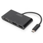 USB-C Grafik-Adapter DIGITUS Display Port/HDMI/VGA