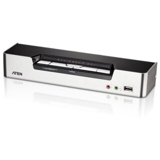 DATA KVM Desktop Switch 4-Port USB HDMI KVM Switch with Audio & USB 2.0 Hub (KVM cables included) ATEN