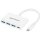 MANHATTAN 3-Port USB 3.0 Typ-C Hub mit PD Port 3x USB-A weiß