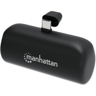 MANHATTAN Powerbank 5000 mAh USB Typ-C Stecker 10W schwarz