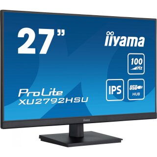 68,6cm/27" (1920x1080) Iiyama ProLite XU2792HSU-B6 16:9 FHD IPS 100Hz 0,4ms HDMI DP USB VESA Speaker Black