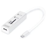 DIGITUS USB-C-Hub 3-Port 2.0->3xA2.0 1xReader in.Kabel...