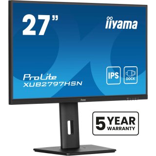 68,5cm/27" (1920x1080) iiyama ProLite XUB2797HSN-B2 16:9 FHD IPS 1ms 100Hz HDMI DP USB-C Speaker Pivot Black