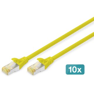 DIGITUS CAT 6A S/FTP Patchkabel, 10 Stück, 3m, gelb