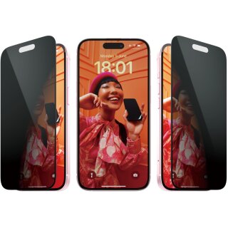 PanzerGlass Privacy iPhone 15. UWF w. EasyAligner