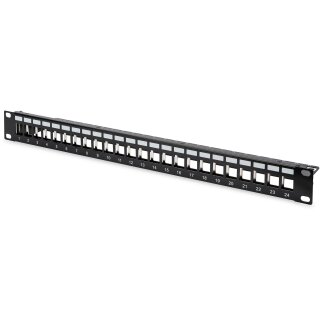 DIGITUS Patchpanel 1HE 24-Port Modular Patchpanel schwarz