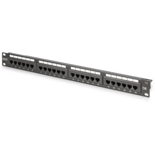 DIGITUS Patchpanel 1HE 24-Port Cat6 ungeschirmt schwarz