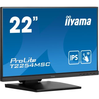 55,9cm/22" (1920x1080) iiyama ProLite T2254MSC-B1AG 16:9 FHD IPS Touch 4ms 60Hz HDMI DP Speaker Black