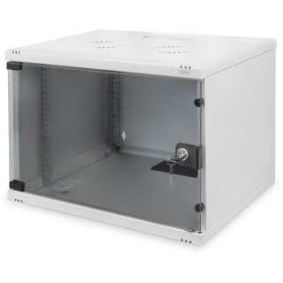 DIGITUS Wandgehäuse SOHO 7HE 370x540x400mm Glastür grau unm.