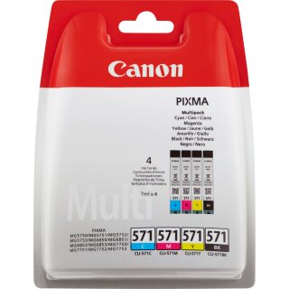 Canon Tinte CLI-571 0386C005 Multipack (BKMCY) bis zu 349 Seiten gemäß ISO/IEC 24711