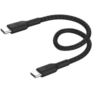 Belkin geflochtenes USB-C / USB-C-Kabel 0,15m, schwarz