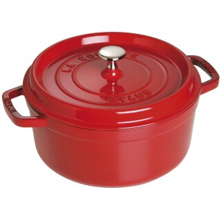 Staub La Cocotte 26cm rund. Kirsch-rot. Gusseisen
