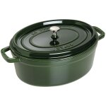Staub La Cocotte 33cm oval. Basilikum-grn. Gusseisen
