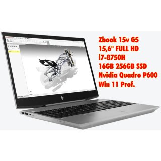 15" HP ZBook 15v G5 i7-8750H 16GB 512GB Win 11 Pro Nvidia Quadro 600 1.Wahl