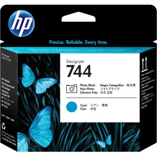 HP 744 Druckkopf fotoschwarz & Cyan
