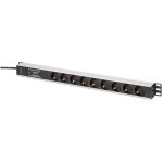 DIGITUS Steckdosenleiste 9-fach 19" Alu. 1HE 2m schwarz