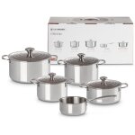 Le Creuset 3-Ply Plus Topfset fünfteilig, silber