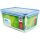 Emsa CLIP & CLOSE Frischhaltedose 8,0 Liter (transparent/blau, rechteckig, Maxiformat)
