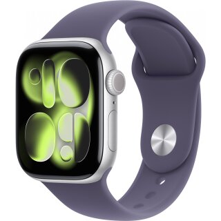Apple Watch S11 Aluminium 42mm Silber (Sportarmband nebelviolett) M/L