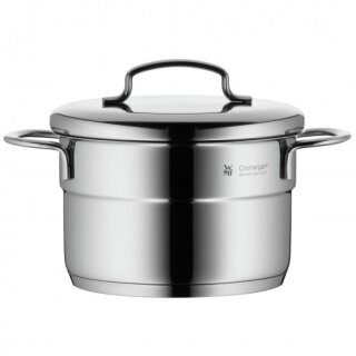 WMF 0714776040 Mini Kochtopf. klein 14cm. Metalldeckel. Fleischtopf 1.3 l