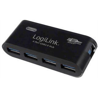 USB 3.0-Hub 4-Port schwarz m. Netzeil