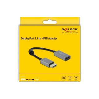 DELOCK Aktiver DisplayPort 1.4 zu HDMI Adapter 4K 60Hz HDR