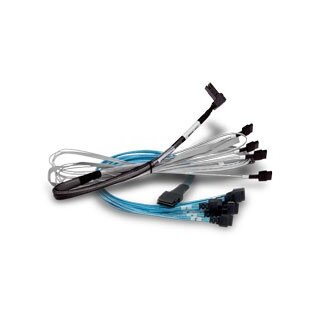 RAID Broadcom Kabel 1x8 SFF-8654 to 2x4 SFF-8643 Mini-SAS HD 1m