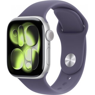 Apple Watch S11 Aluminium Cellular 42mm Silber (Sportarmband nebelviolett) S/M
