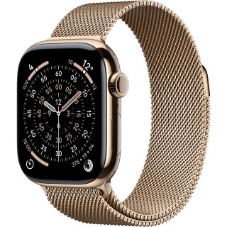 Apple Watch S11 Titan Gold Cellular 42mm (Milanaise Armband gold)