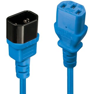 LINDY IEC-Netzverlängerung C14 - C13 blau 1m