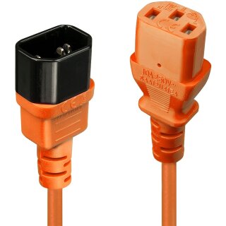 LINDY IEC-Netzverlängerung C14 - C13 orange 2m