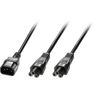 LINDY IEC-Y-Netzkabel C14 auf 2x C5 2.5m