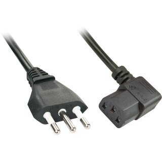 LINDY IEC-Netzkabel abgewinkelt Italien C13 2m