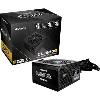 650W ASRock Challenger Series CL-650G 650W ATX 80+ Gold black retail