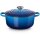 Le Creuset 21177202202430 Signature Gusseisen-Bräter mit Deckel, 20 cm, Azure