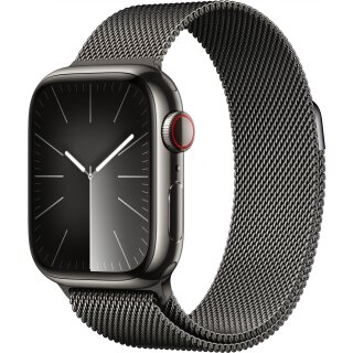 Apple Watch S9 Edelstahl Cellular 41mm Graphit (milanaise graphit) NEW