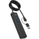 ICY BOX IB-HUB1737-C3 USB-C/USB-A 3.2 HUB 7-Port 4xUSB-A;...