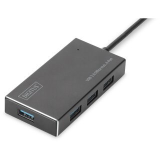 DIGITUS USB-Hub 4-Port 3.0->4xA3.0 m.Netzteil schwarz