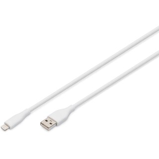 DIGITUS USB 2.0 Kabel Typ A-Lightning Silikon 2m MFI weiß