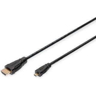 DIGITUS HDMI High Speed mit Ethernet Anschlusskabel, 1m, sw