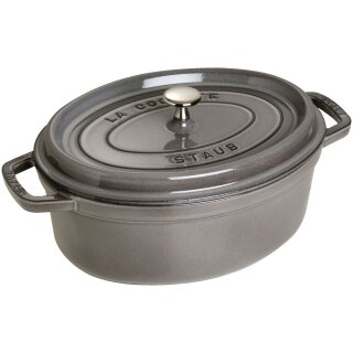Staub La Cocotte 29cm oval Graphit-grau. Gusseisen