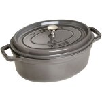 Staub La Cocotte 29cm oval Graphit-grau. Gusseisen