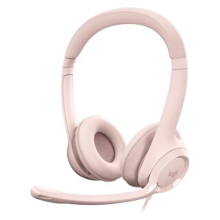 Logitech H390 Headset on-ear wired USB-A rose