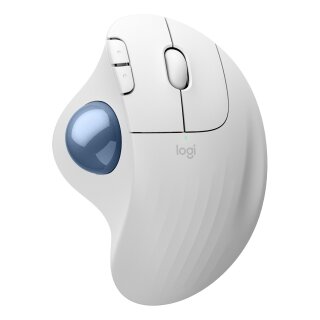Logitech ERGO M575S Wireless Trackball - Off White + Blue Ball