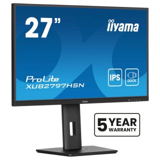 68,5cm/27" (1920x1080) iiyama ProLite XUB2797HSN-B2 16:9 FHD IPS 1ms 100Hz HDMI DP USB-C Speaker Pivot Black
