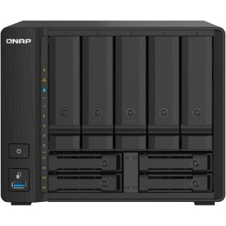 QNAP TS-932PX-4G 9-Bay NAS AL324 4GB DDR4 SODIMM 5x8,89cm 3,5Zoll 4x6,35cm 2,5Zoll drive slots 2x10GbE SFP+ LAN 2x2.5GbE LAN