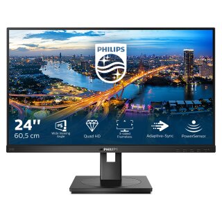 61cm/24" (2560x1440) Philips B Line 245B1 16:9 QHD IPS 4ms 75Hz HDMI DVI DP Speaker Pivot Black
