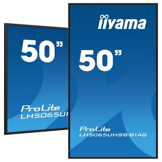 127cm/50" (3840x2160) iiyama ProLite LH5065UHSB-B1AG 16:9 4K UHD VA Touch 9,5ms 60Hz 24/7 2xHDMI DP LAN WIFI Speaker Black