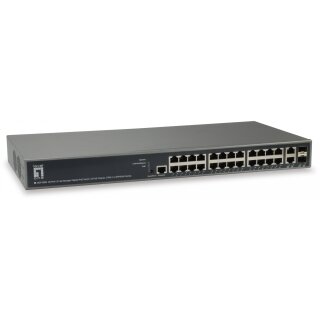 Switch 26x GE GEP-2682 2xGSFP 19" 370W 24xPoE