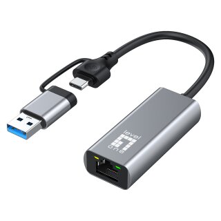 Adapter USB-C + USB-A -> RJ45 10/100/1000/2500 gr